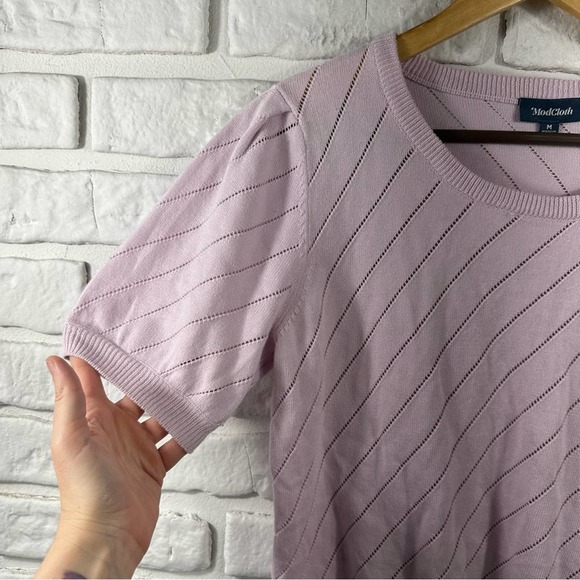 Modcloth Light Pink Striped Blouse - Picture 6 of 8